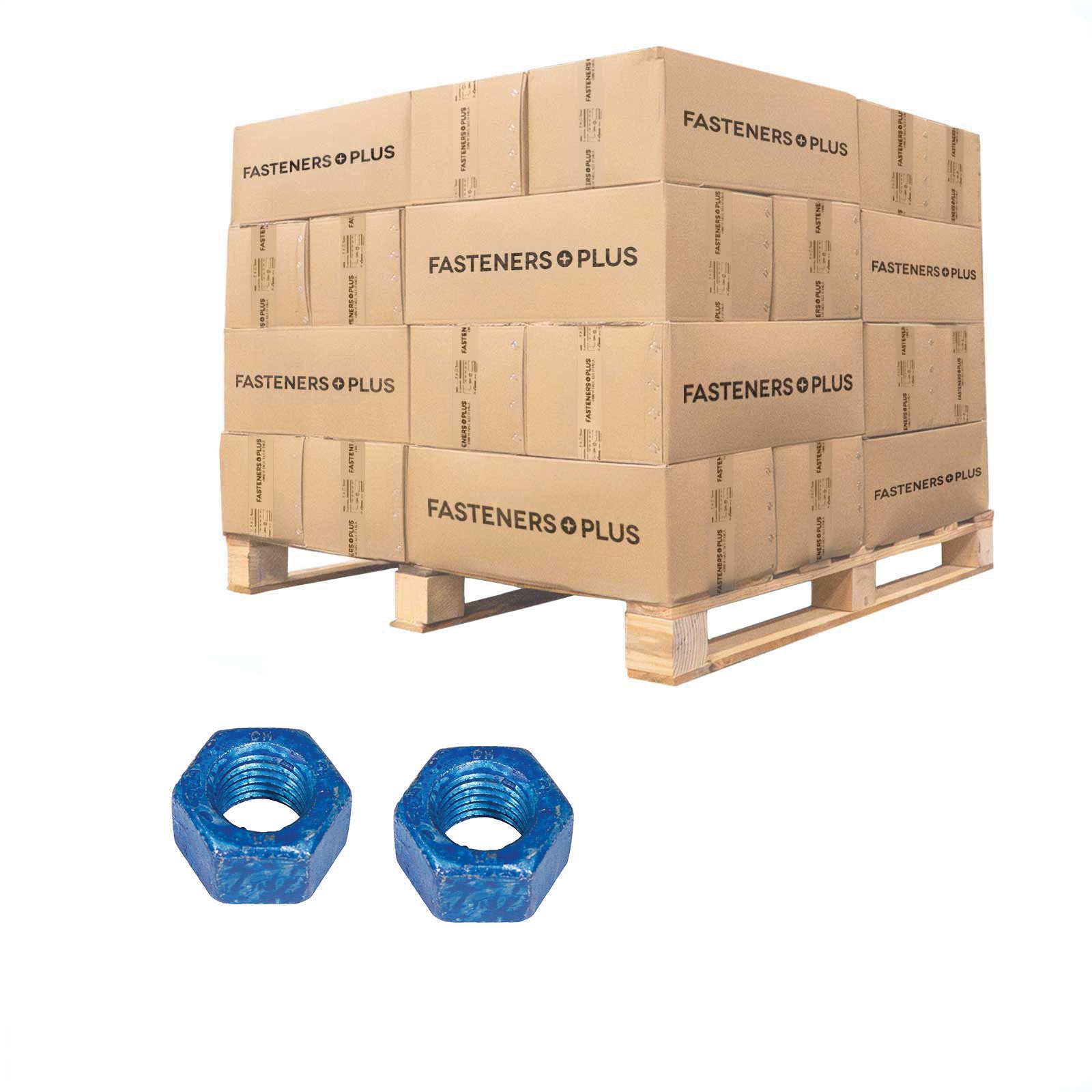Conquest 7/8" A563 Grade DH Heavy Hex Nut - Hot Dip Galvanized, Wax, & Blue Dye, Qty. 8,100 - Pallet