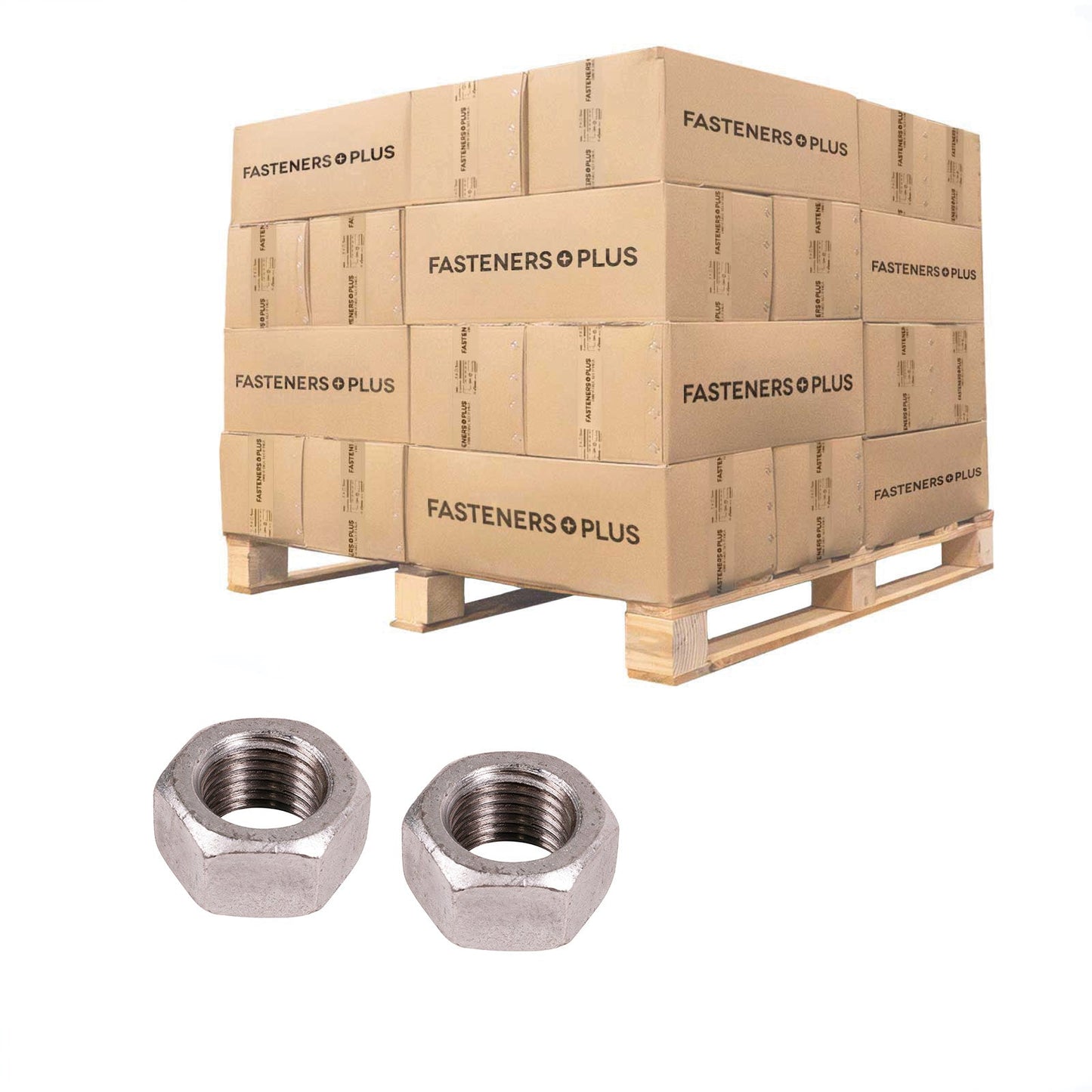 Conquest 1-1/2" Grade 2 Hex Nut - Hot Dip Galvanized, Qty. 1,800 - Pallet