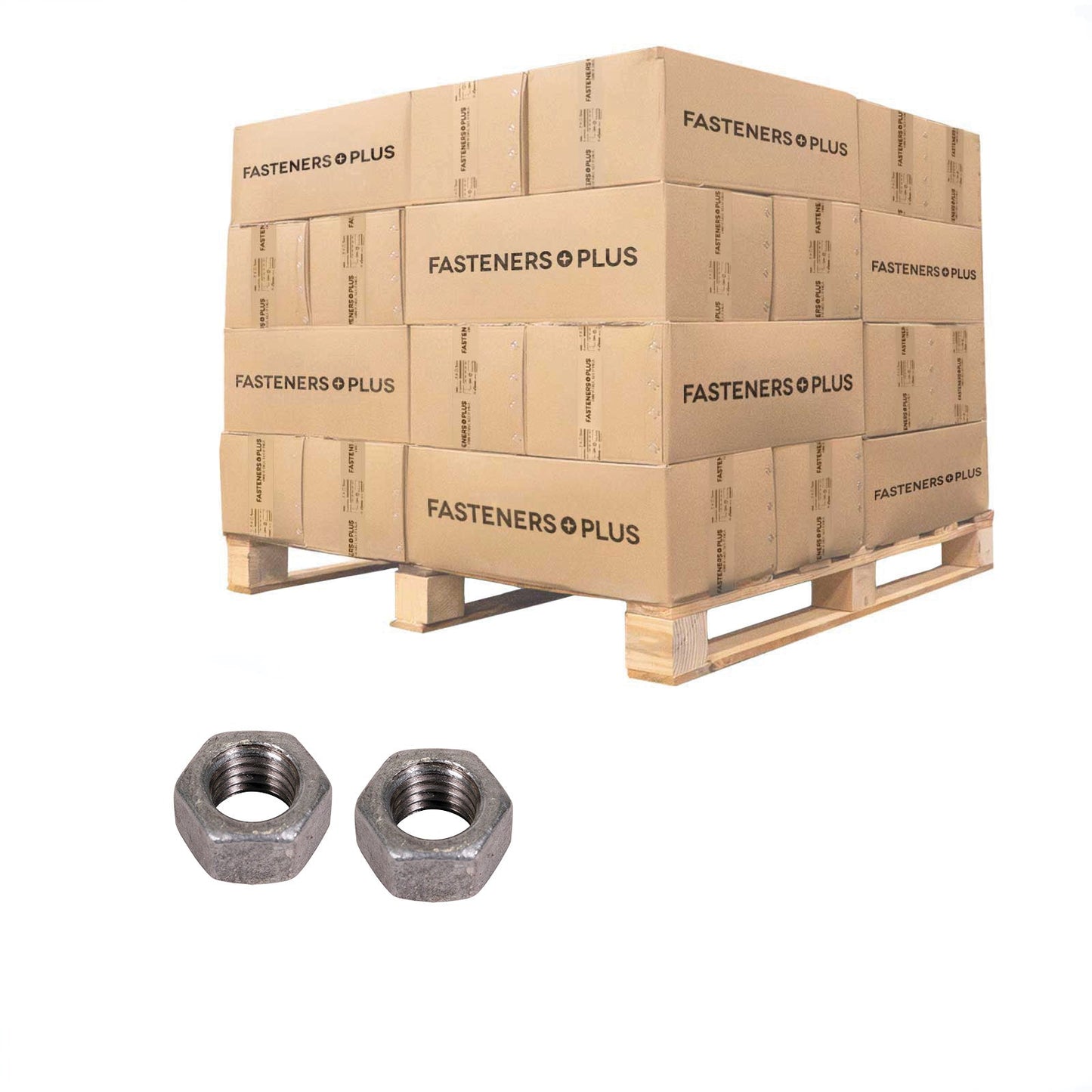 Conquest 1/2" Grade 2 Hex Nut - Hot Dip Galvanized, Qty. 43,200 - Pallet