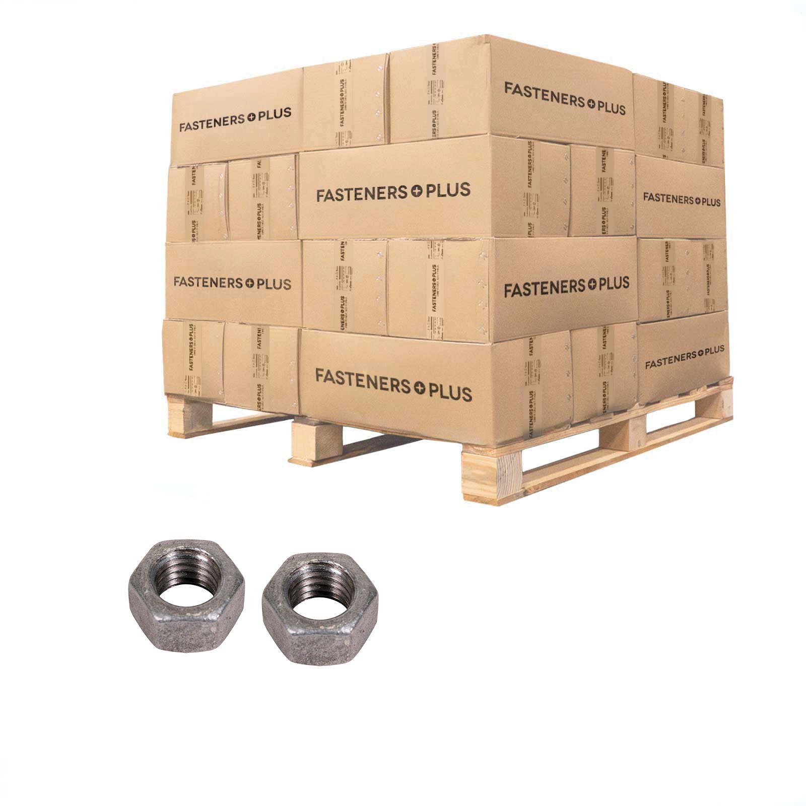 Conquest 1/2" Grade 2 Hex Nut - Hot Dip Galvanized, Qty. 43,200 - Pallet