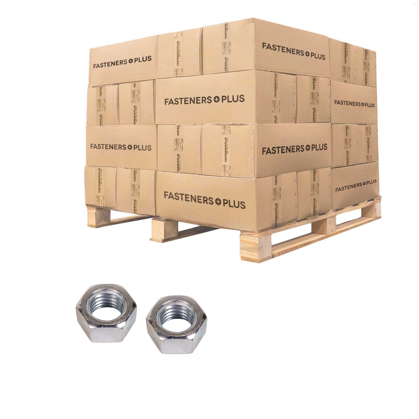 Conquest 5/8" Grade 2 Hex Nut - Zinc Plated, Qty. 21,600 - Pallet
