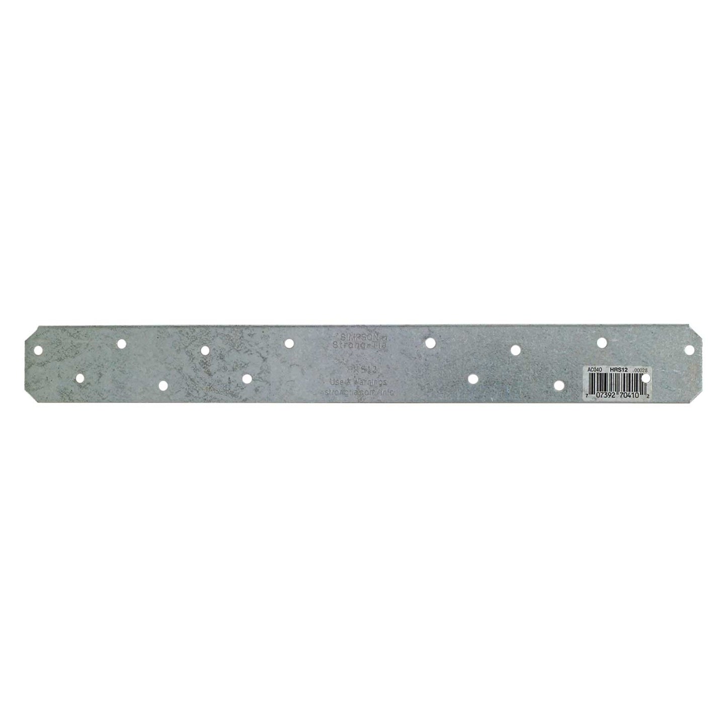 Simpson HRS12 12" 12 Gauge Heavy Strap Tie - G90 Galvanized