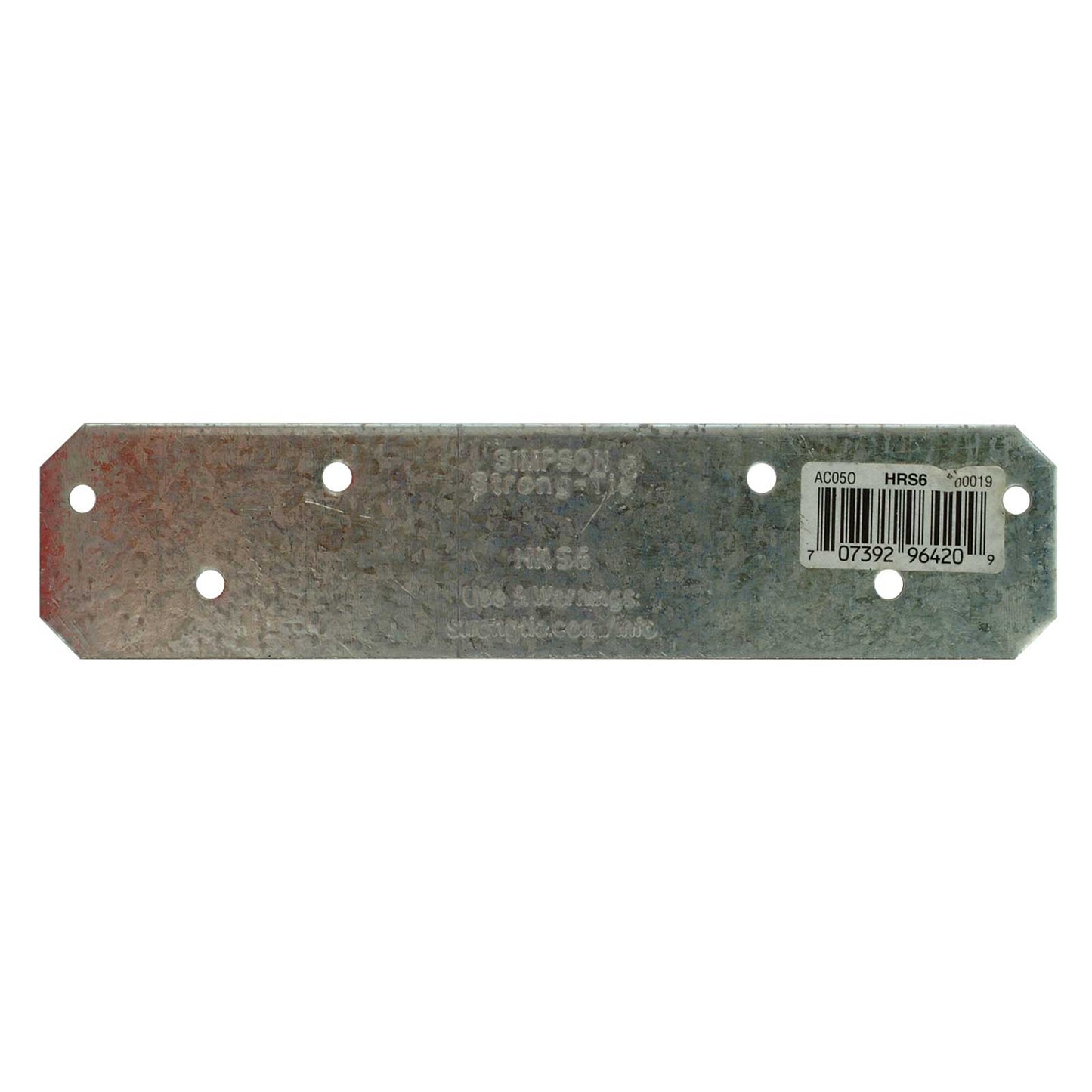 Simpson HRS6 6" 12 Gauge Heavy Strap Tie - G90 Galvanized
