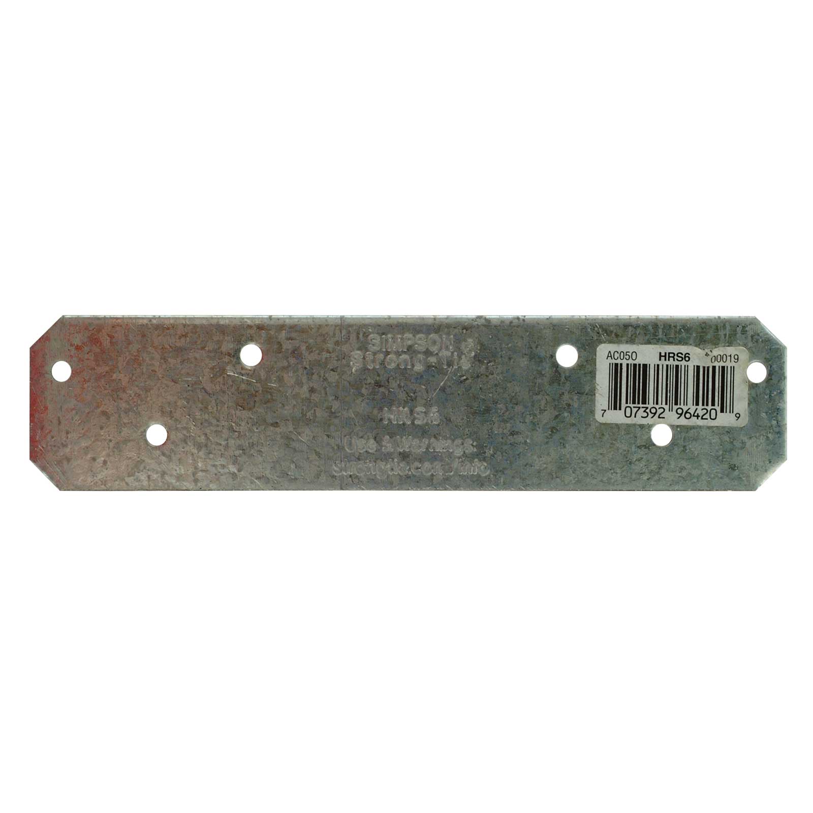 Simpson HRS6 6" 12 Gauge Heavy Strap Tie - G90 Galvanized