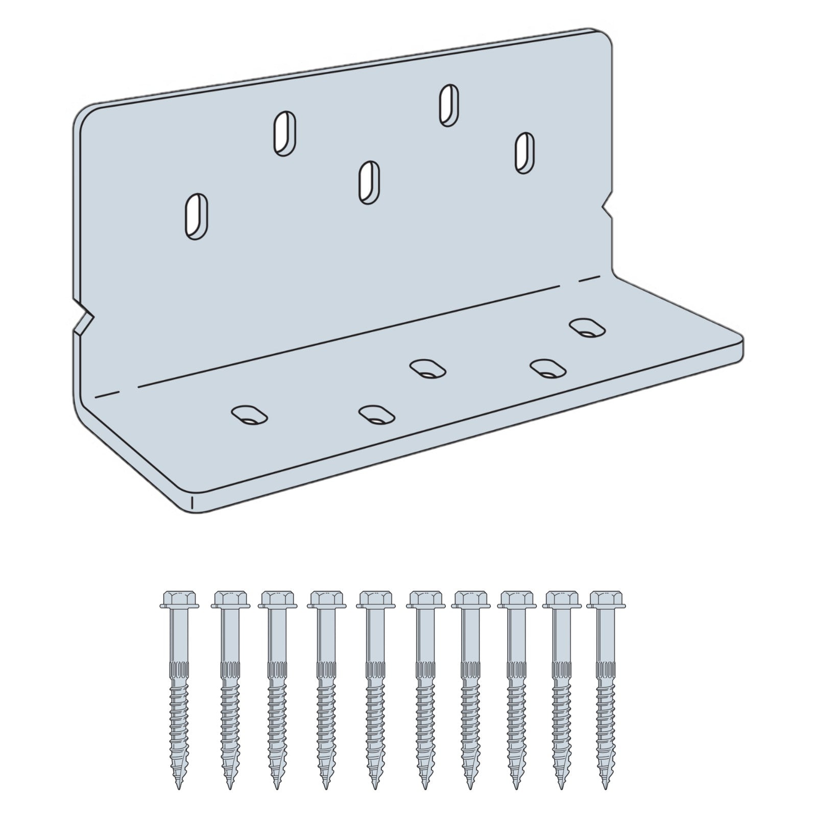 Simpson Strong-Tie HSLQ Hot Dip Galvanized Heavy Shear Transfer Angle with Connector Screws