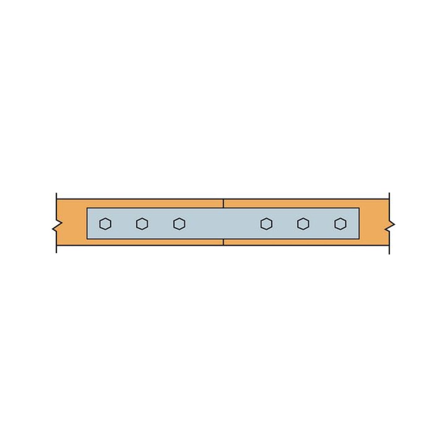 Simpson HST2HDG 2-1/2" x 21-1/4" 7 Gauge Heavy Strap Tie - Hot Dip Galvanized standard installation