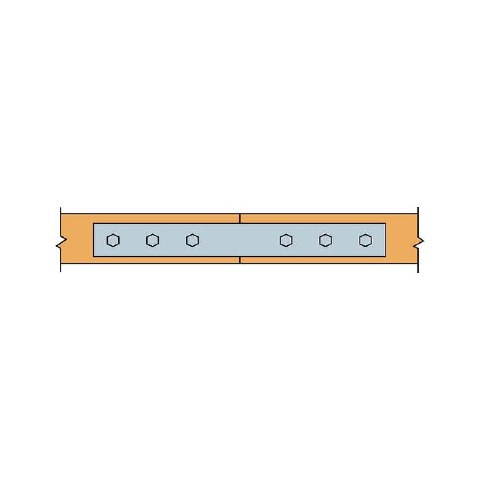 Simpson HST2HDG 2-1/2" x 21-1/4" 7 Gauge Heavy Strap Tie - Hot Dip Galvanized standard installation