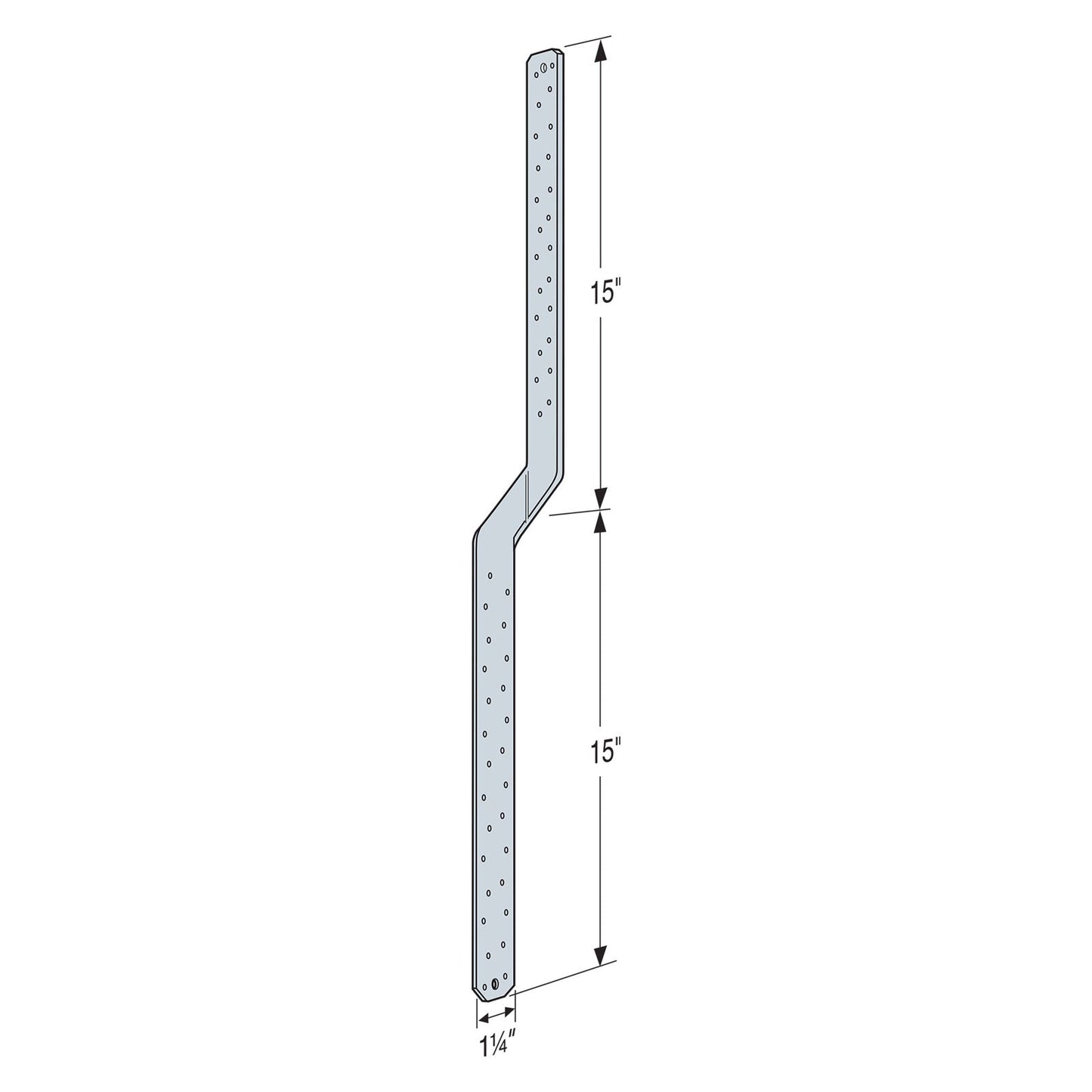 Simpson HTS30C-REV Heavy Twist Strap, Reverse Bend Illustration