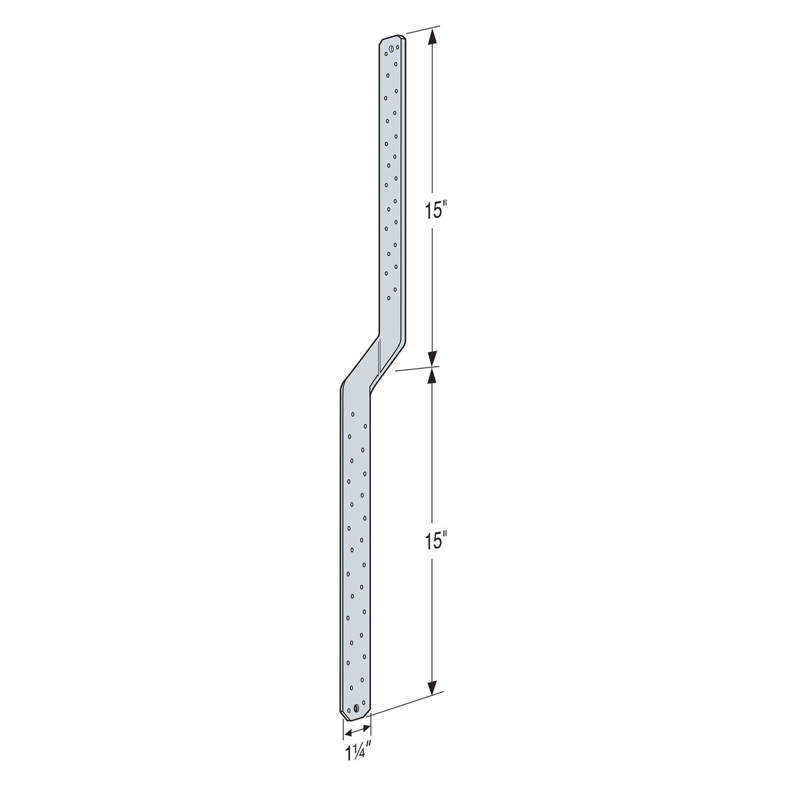 Simpson HTS30C-REV Heavy Twist Strap, Reverse Bend Illustration