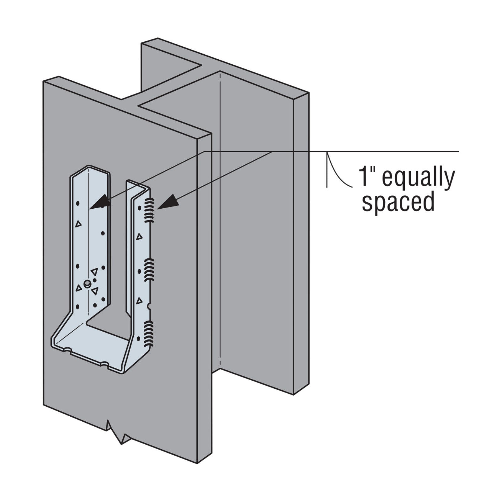 Simpson HUC216-2 Heavy Concealed-Flange Face-Mount Joist Hanger - Made to Order, Non-returnable
