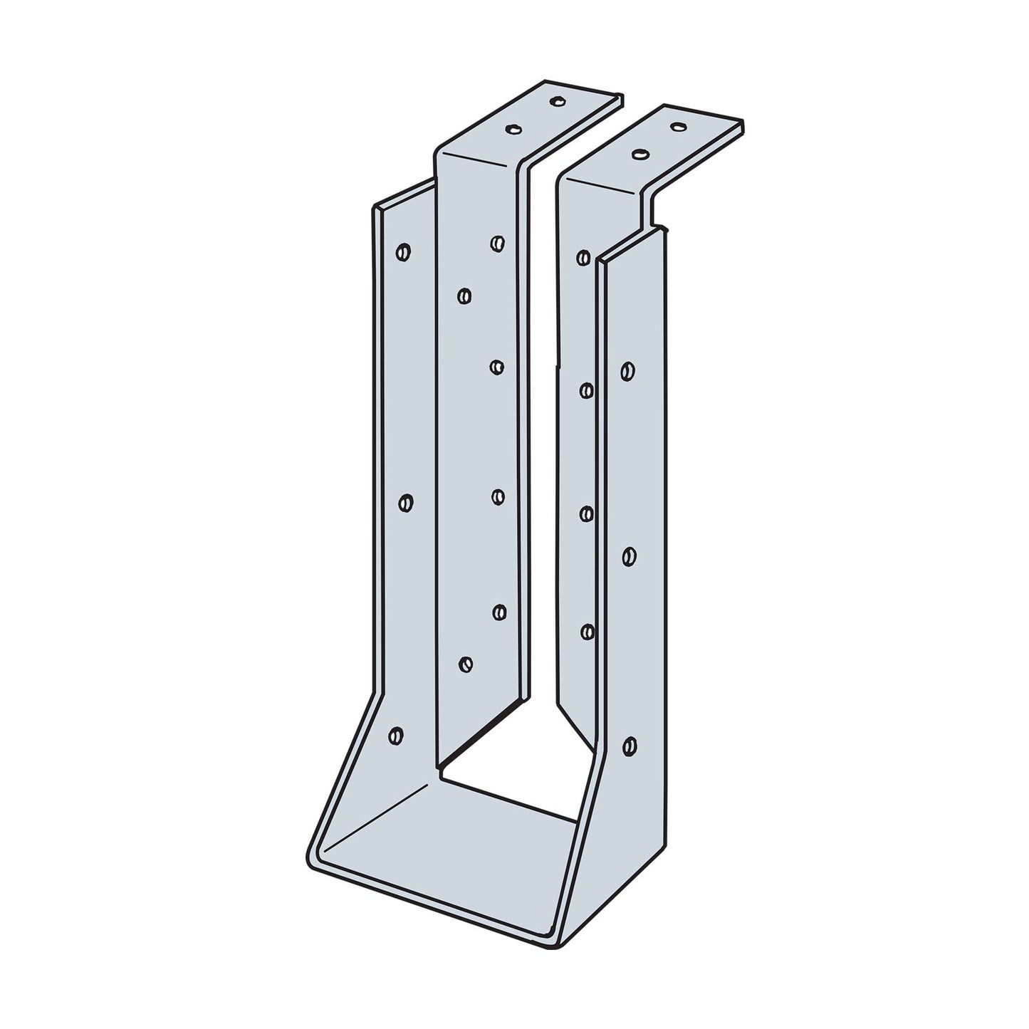 Simpson HUC38TF Heavy Top-Flange Hanger with Concealed Flanges - G90 Galvanized