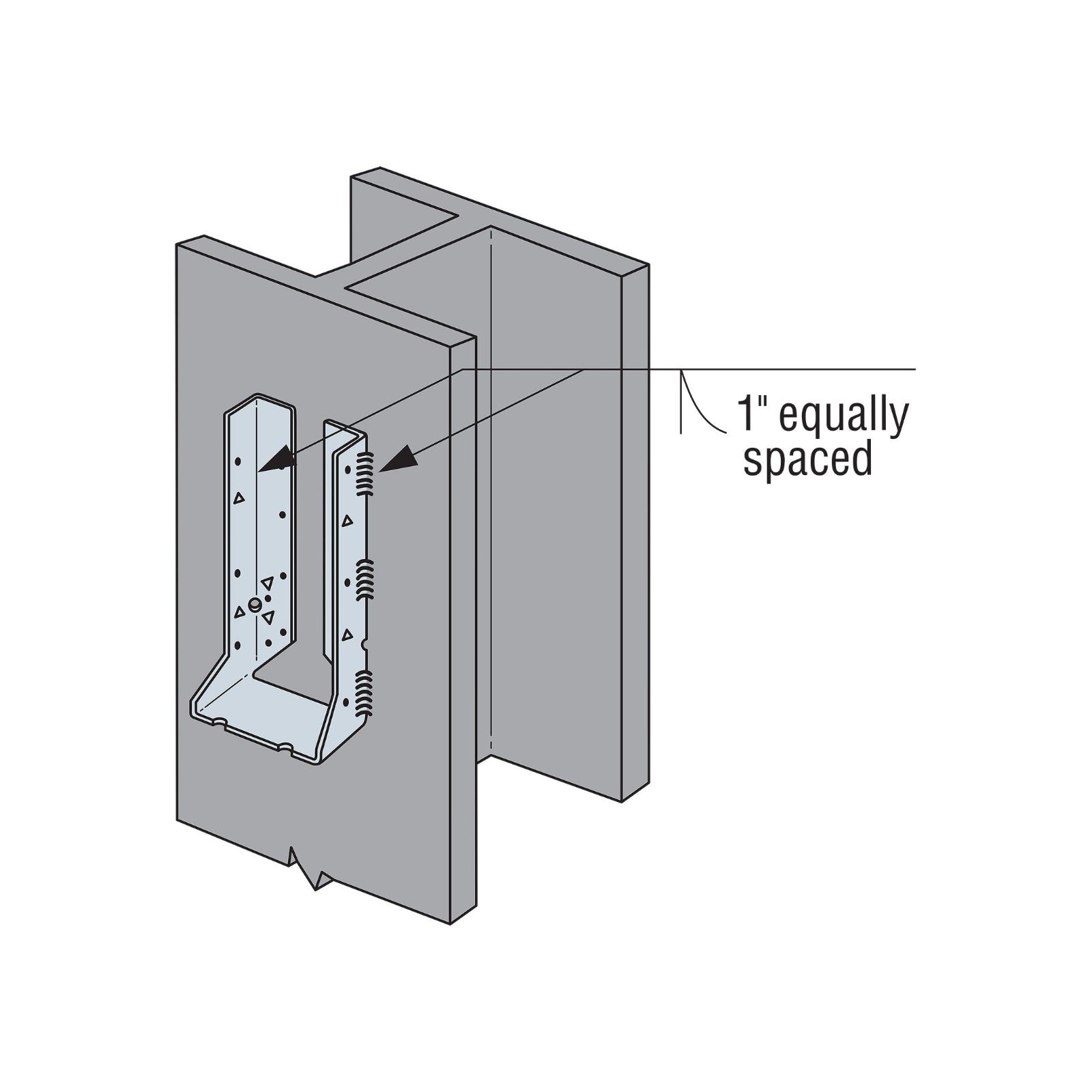 Huc68 Simpson HUC68 6x8 Concealed Flange Heavy Face Mount Hanger - G90 Galva ...