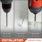 Installation - Drill hole, clean hole, tighten screw