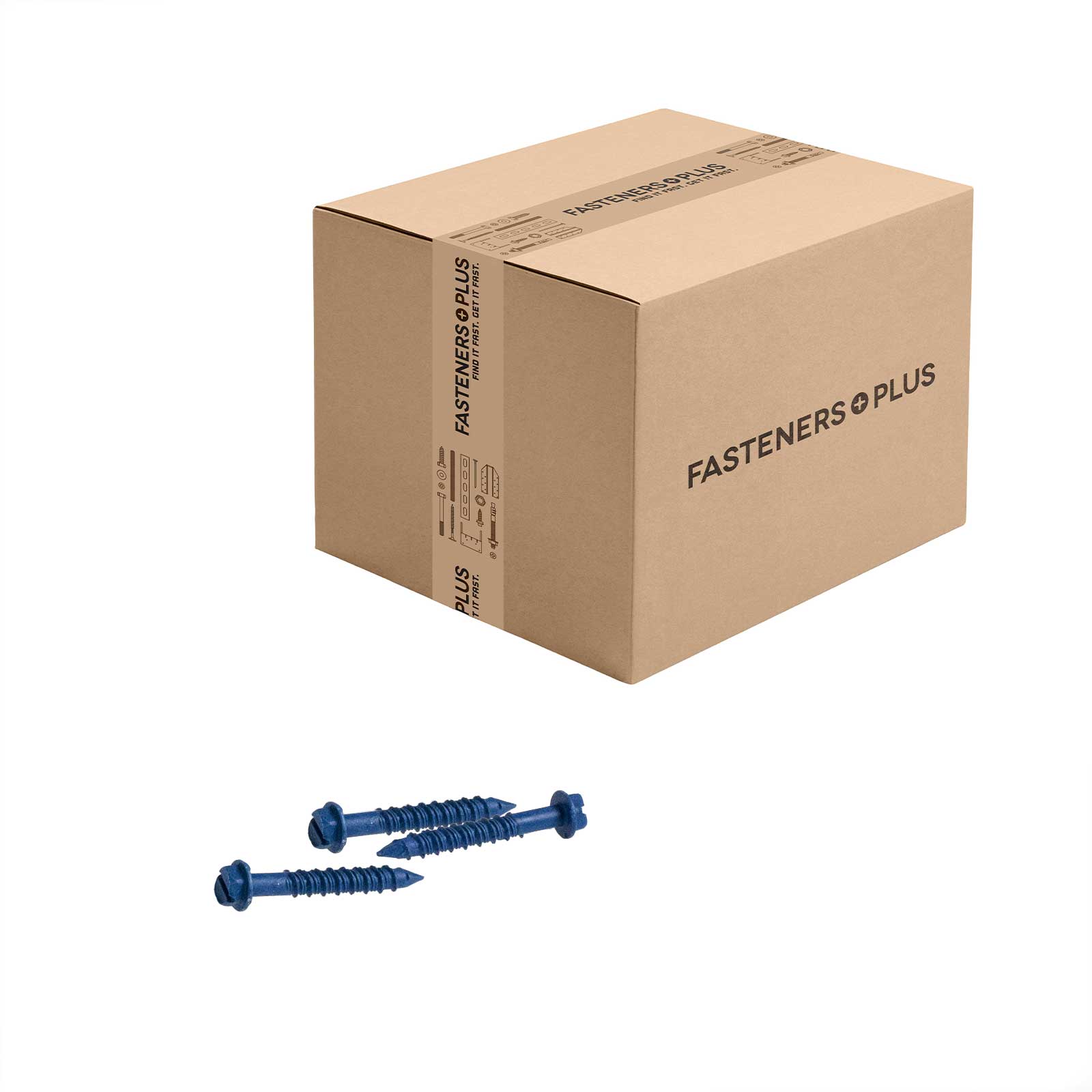 Tapcon 1/4" x 1-1/4" Blue Concrete Screw, Hex Head - Climaseal | Qty. 500 (Carton)
