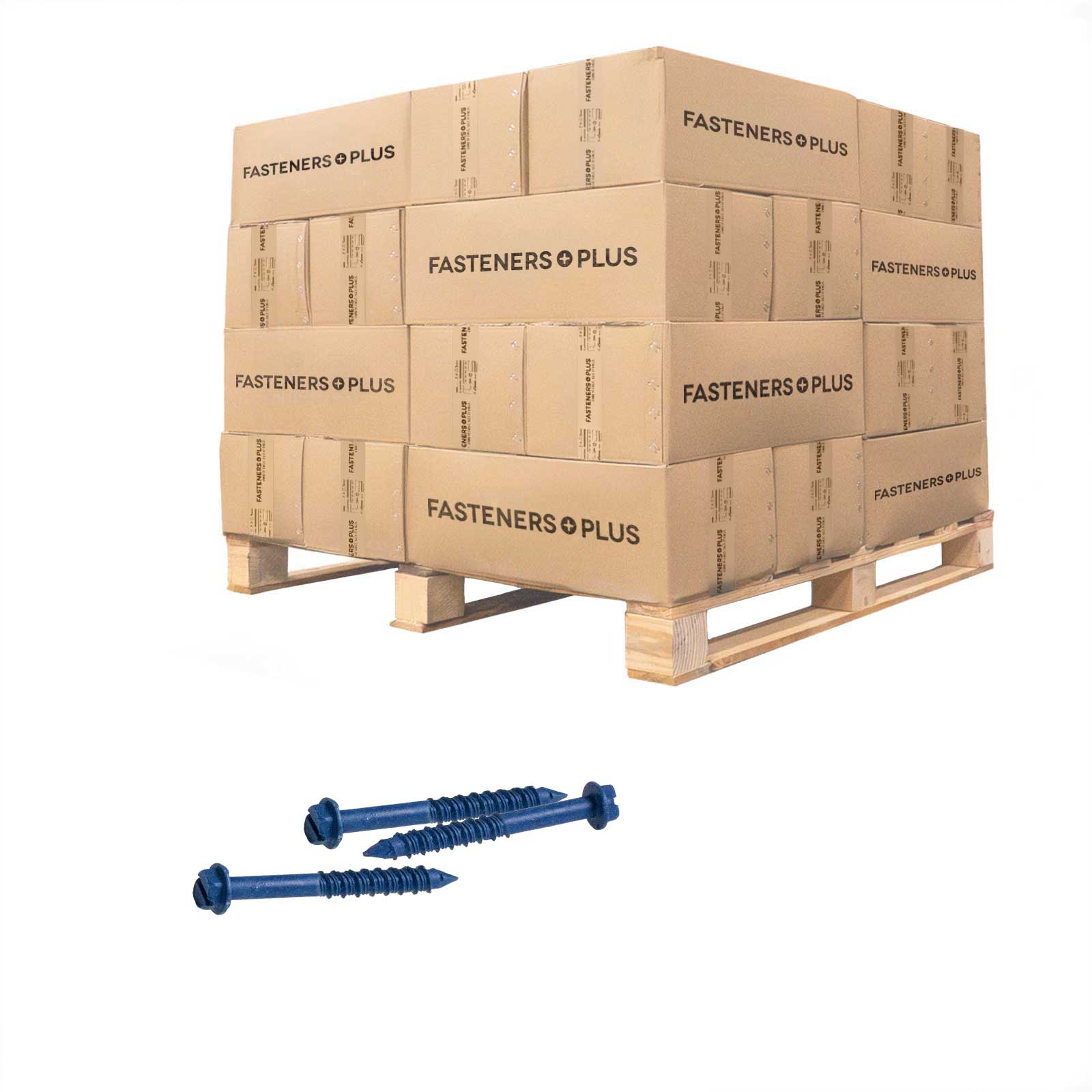 Tapcon 1/4" x 1-3/4" Blue Concrete Screw, Hex Head - Climaseal | Qty. 44,000 (Pallet)