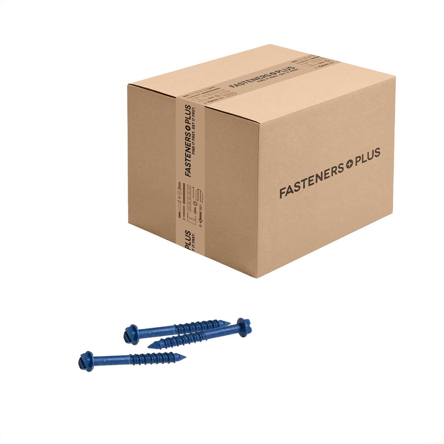 Tapcon 1/4" x 1-3/4" Blue Concrete Screw, Hex Head - Climaseal | Qty. 500 (Carton)