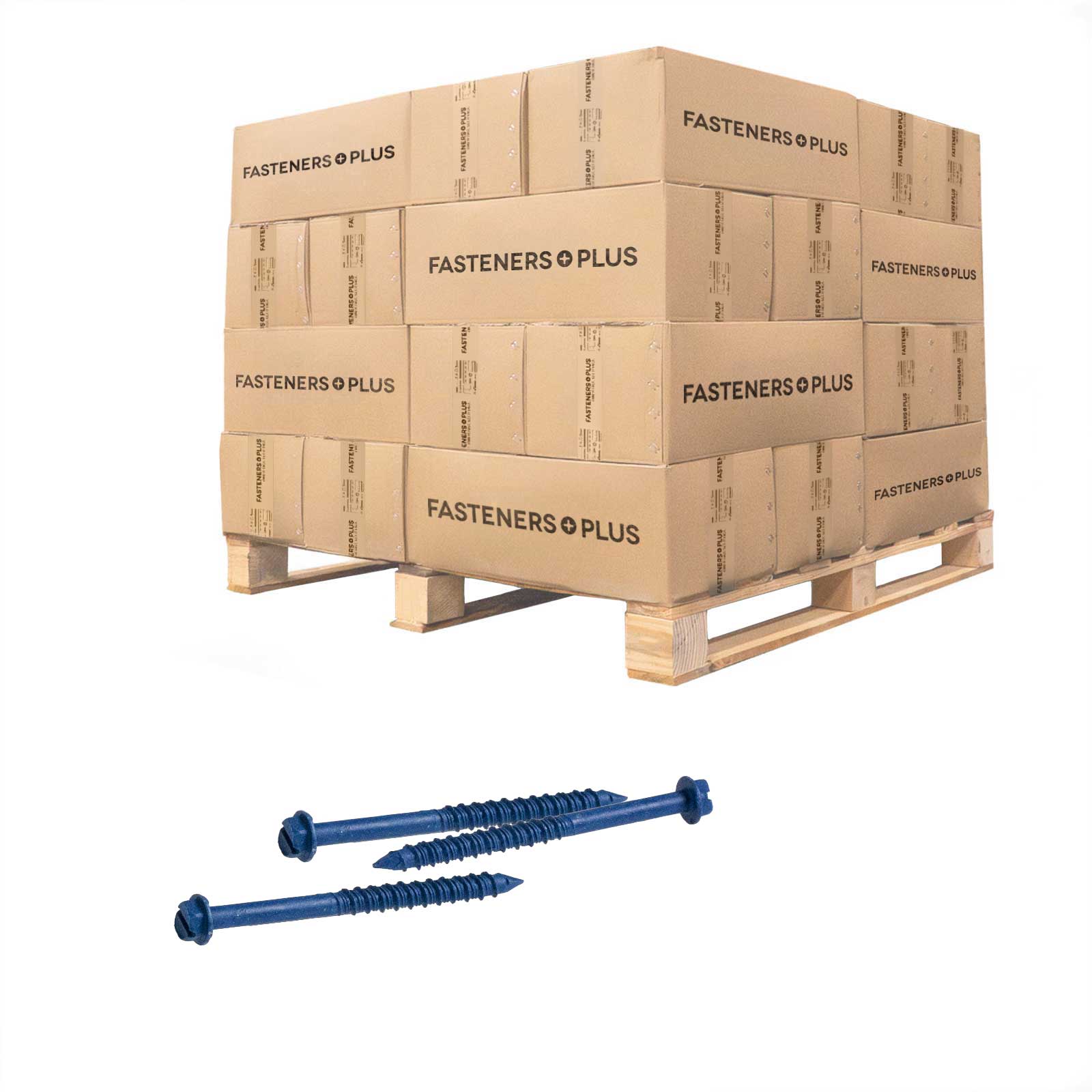 Tapcon 1/4" x 3-1/4" Blue Concrete Screw, Hex Head - Climaseal | Qty. 30,000 (Pallet)