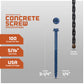 1/4" x 3-1/4" Tapcon Blue Concrete Screw, Hex Head - Individual Dimensions
