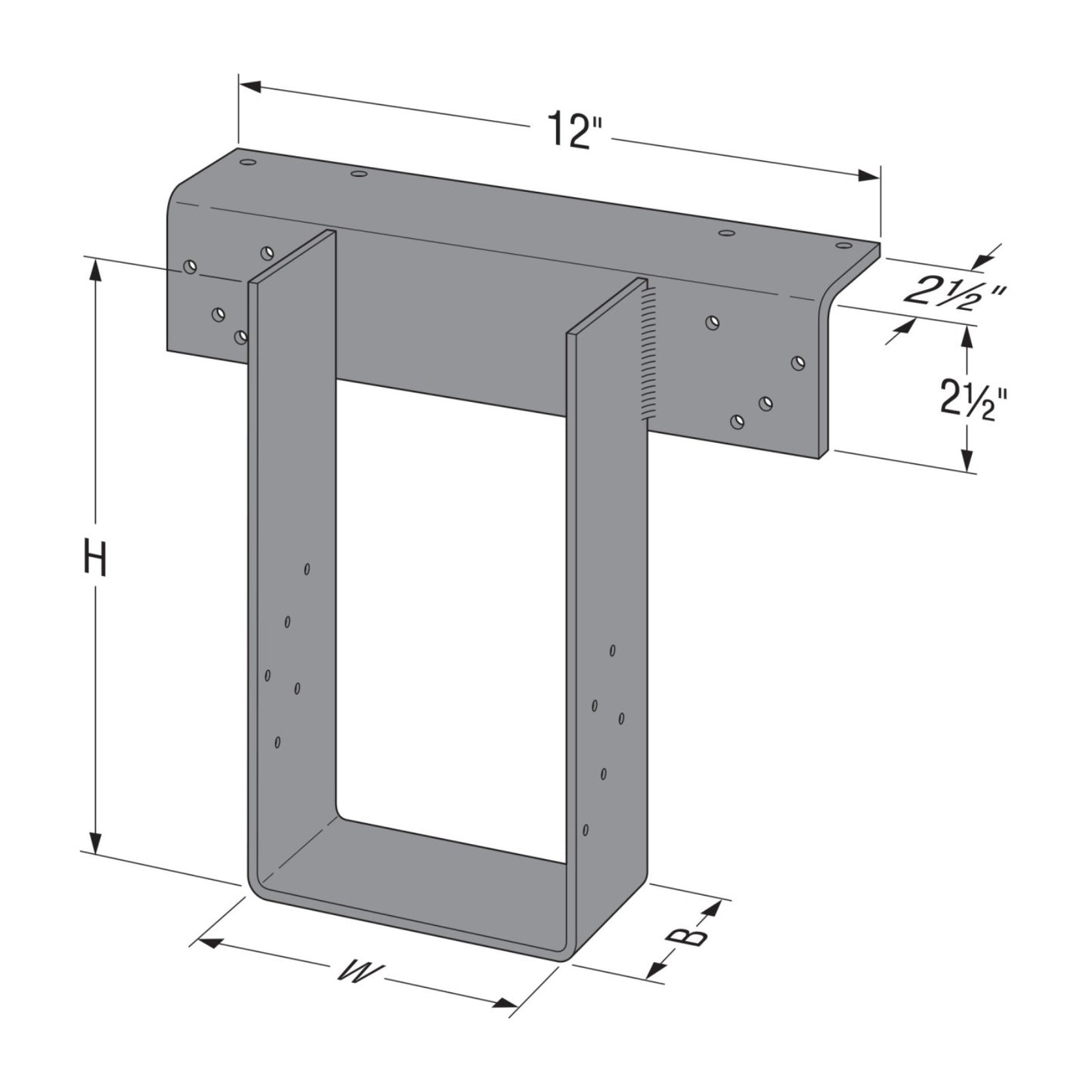 Simpson  HWPH7.50X High Wind Uplift Heavy Purlin Hanger, Made to Order Non-Returnable