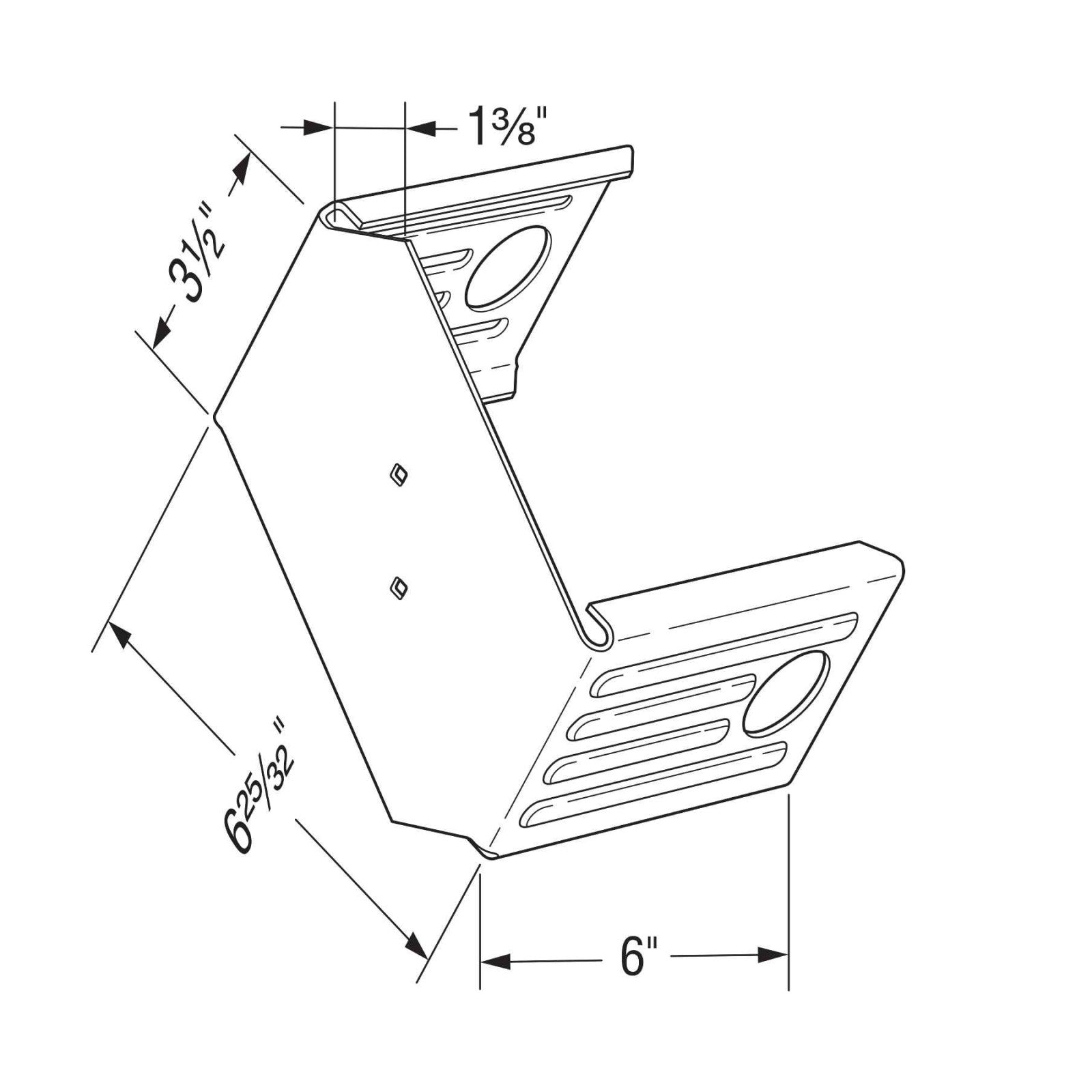 Simpson Strong-Tie 3 1/2" x 6" Zinc Galvanized Steel Ledger Connector