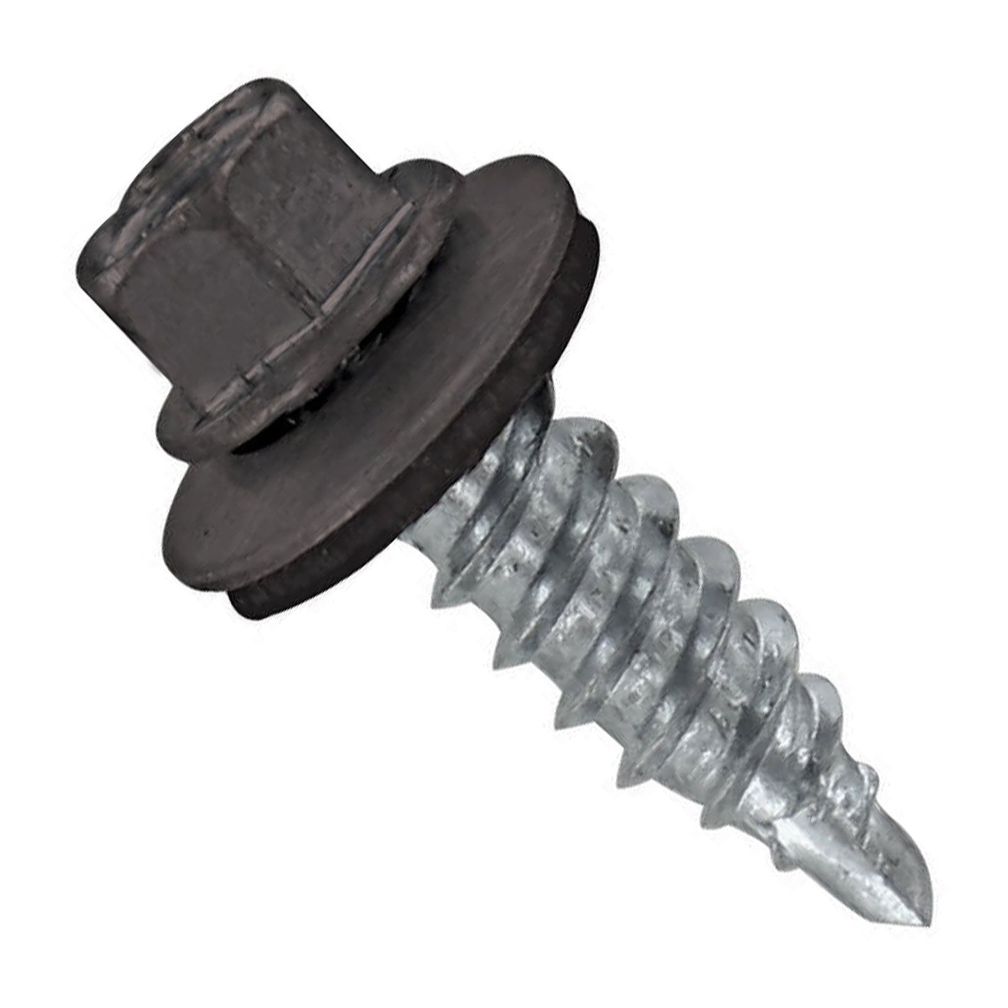 #12 x 34 inch Kwikseal Woodbinder Metal Roofing Stitch Screw Charcoal Gray Pkg 250 image 1 of 2
