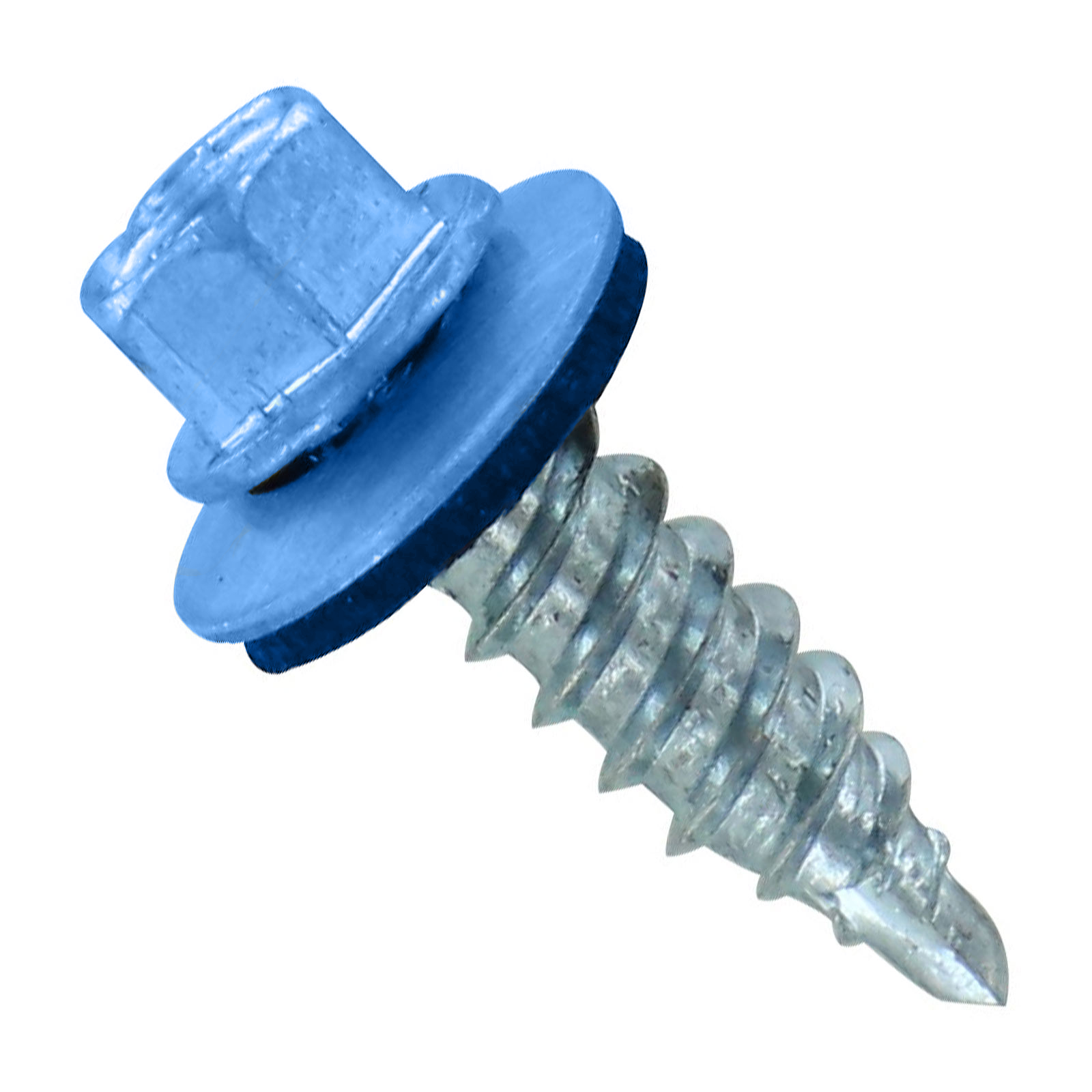 #12 X 3/4" Kwikseal Woodbinder Metal Roofing Stitch Screw - Gallery Blue, Pkg 250