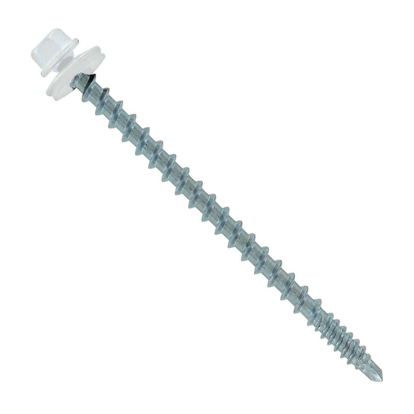 #10 x 3 inch Kwikseal Woodbinder Metal Roofing Screw Bright White Pkg 250