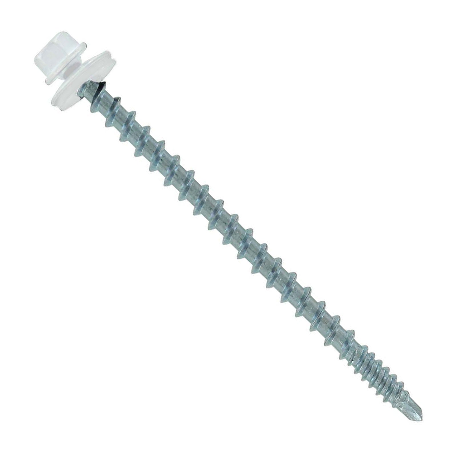 #10 x 3 inch Kwikseal Woodbinder Metal Roofing Screw Bright White Pkg 250