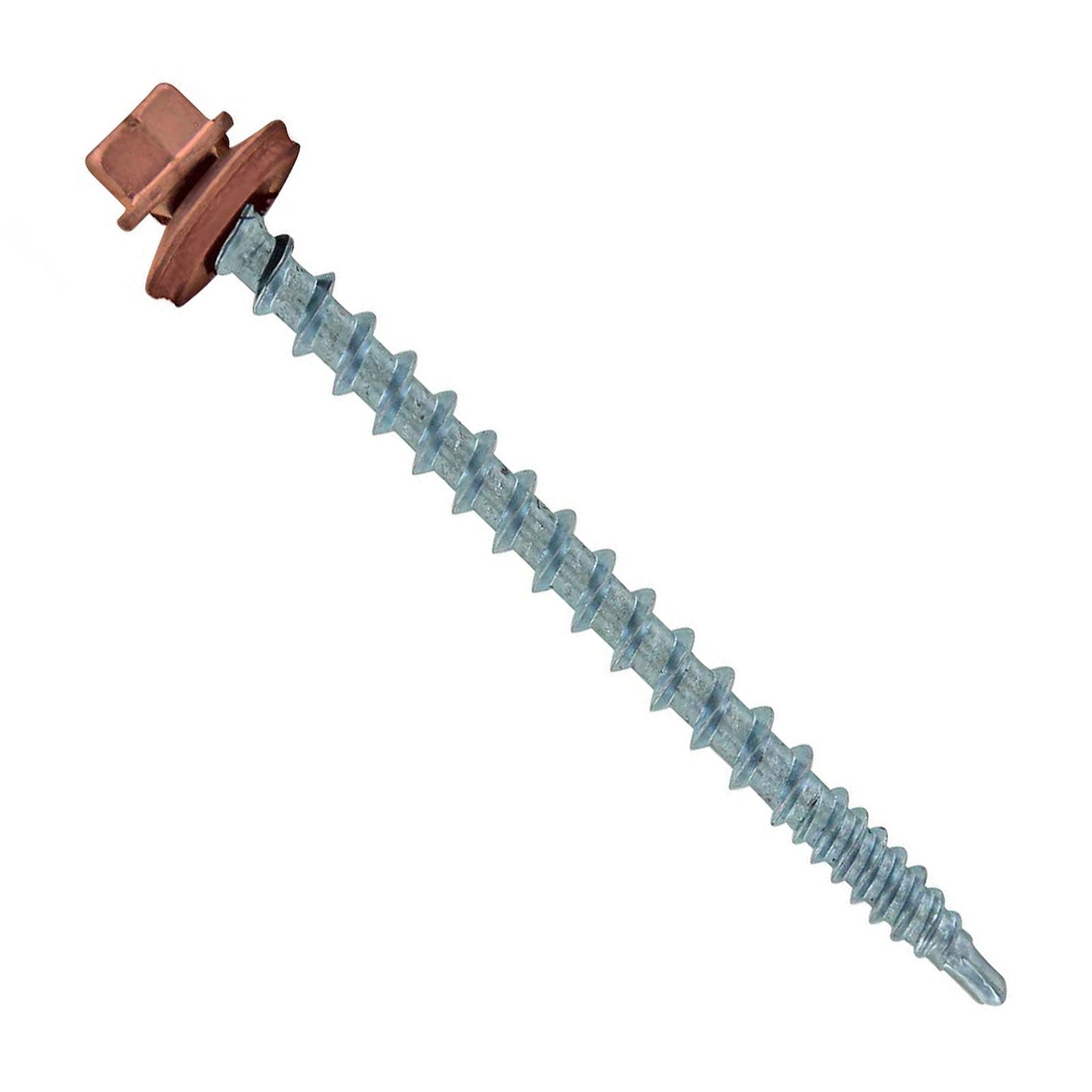 #10 X 212 inch Kwikseal Woodbinder Metal Roofing Screw Copper Pkg 250