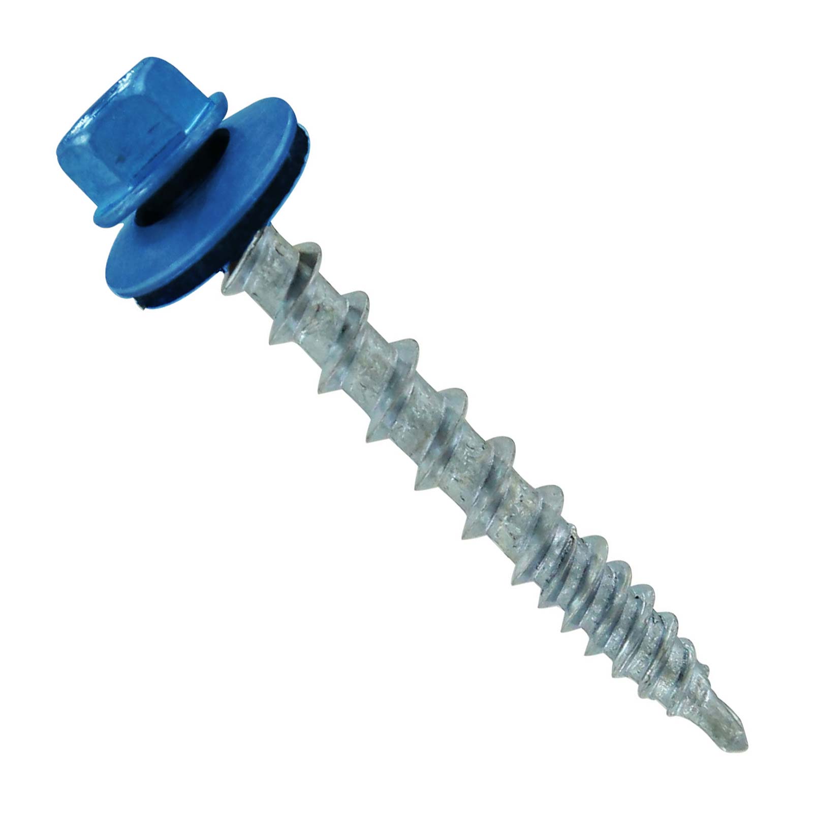 #10 X 1-1/2" Kwikseal Woodbinder Metal Roofing Screw - Gallery Blue, Pkg 250