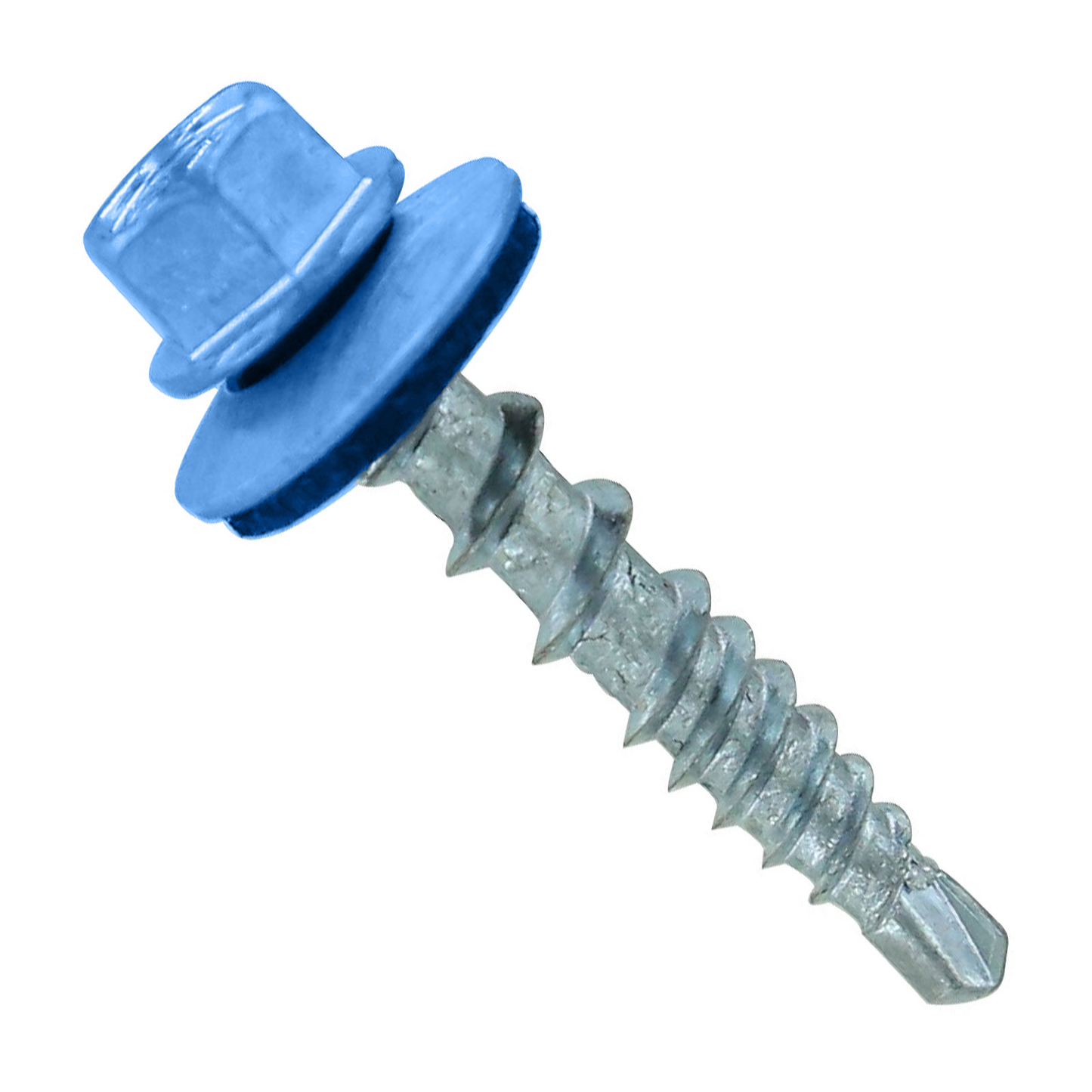 #10 X 1" Kwikseal Woodbinder Metal Roofing Screw - Gallery Blue, Pkg 250