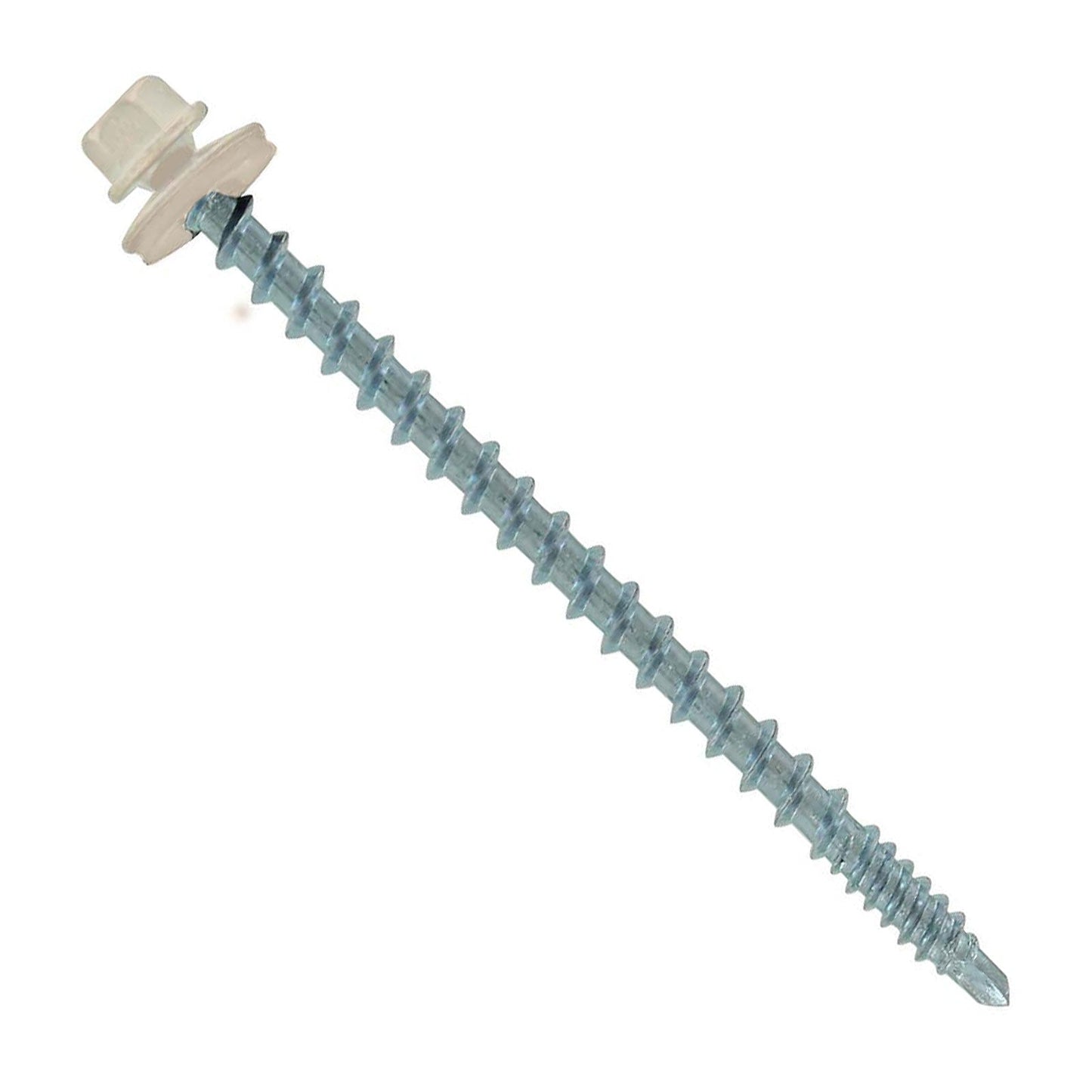 #10 x 3 inch Kwikseal Woodbinder Metal Roofing Screw Light Stone Pkg 250