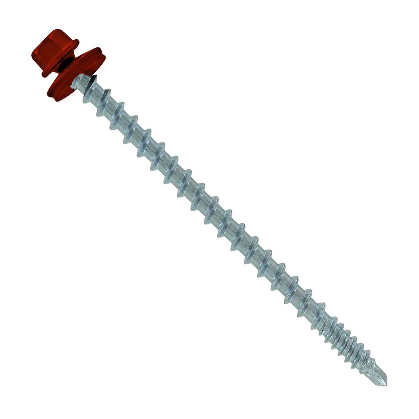 #10 x 3 inch Kwikseal Woodbinder Metal Roofing Screw Rustic Red Pkg 250