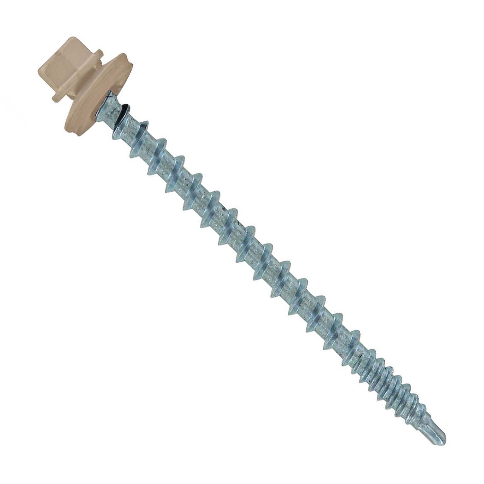 #10 X 212 inch Kwikseal Woodbinder Metal Roofing Screw Tan Pkg 250