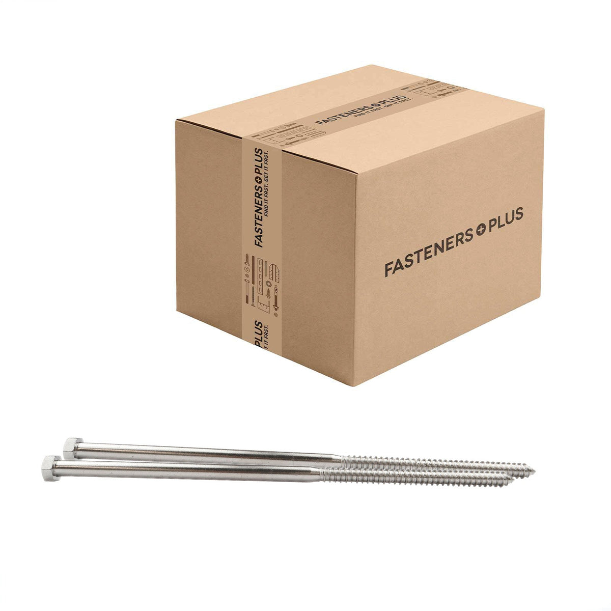 Conquest 1/2" x 14" Lag Bolt for Wood, Hex Head - 18-8 Stainless Steel, Qty. 40 - Carton