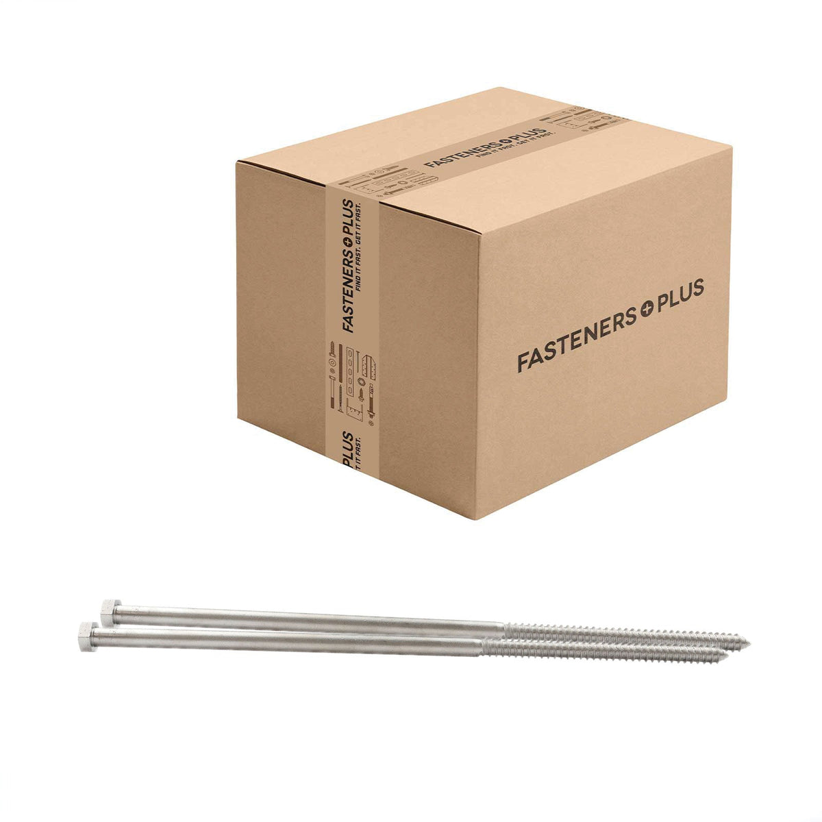 Conquest 1/2" x 16" Lag Bolt for Wood, Hex Head - 18-8 Stainless Steel, Qty. 30 - Carton