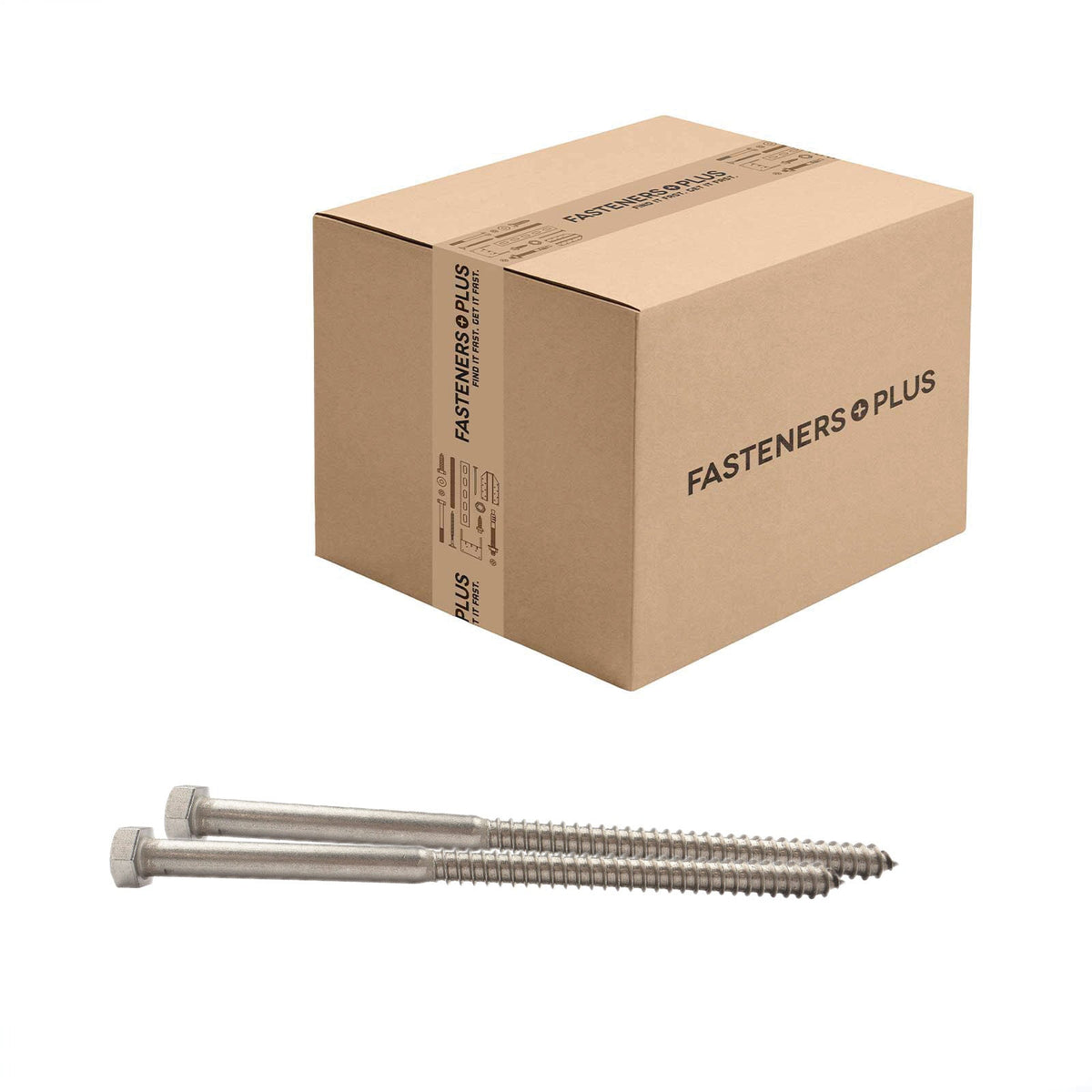 Conquest 1/2" x 9" Lag Bolt for Wood, Hex Head - 18-8 Stainless Steel, Qty. 50 - Carton