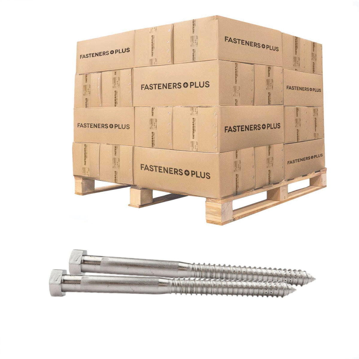 Conquest 3/4" x 10" Lag Bolt for Wood, Hex Head - 18-8 Stainless Steel, Qty. 640 - Pallet