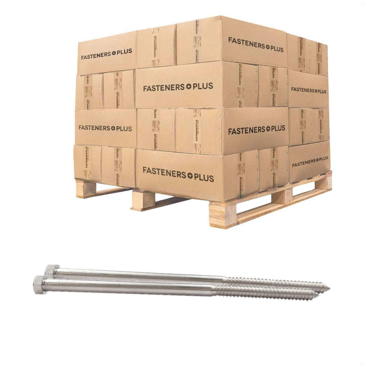 Conquest 3/4" x 16" Lag Bolt for Wood, Hex Head - 18-8 Stainless Steel, Qty. 480 - Pallet
