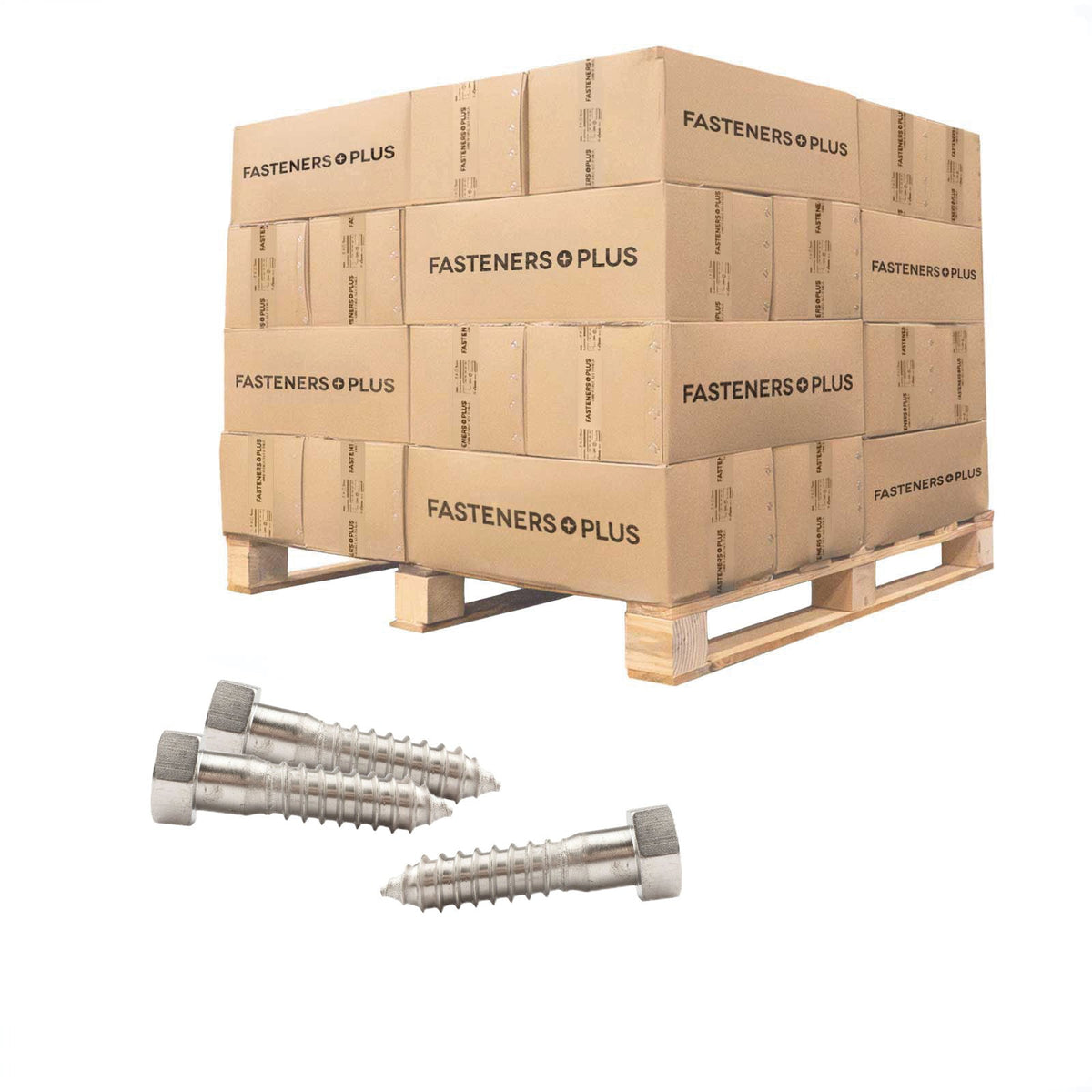 Conquest 3/4" x 3" Lag Bolt for Wood, Hex Head - 18-8 Stainless Steel, Qty. 2,250 - Pallet