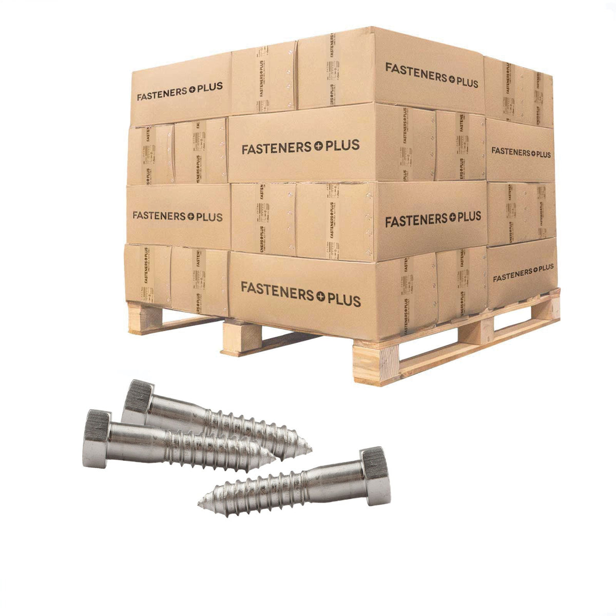 Conquest 3/4" x 3 1/2" Lag Bolt for Wood, Hex Head - 18-8 Stainless Steel, Qty. 2,250 - Pallet