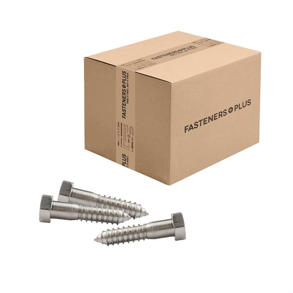 Conquest 3/4" x 3 1/2" Lag Bolt for Wood, Hex Head - 18-8 Stainless Steel, Qty. 50 - Carton