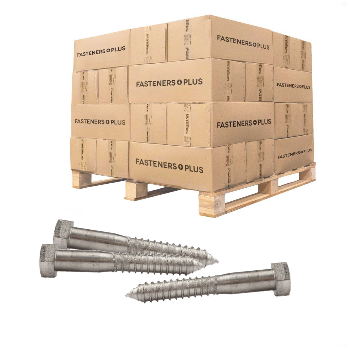 Conquest 3/4" x 6" Lag Bolt for Wood, Hex Head - 18-8 Stainless Steel, Qty. 1,800 - Pallet