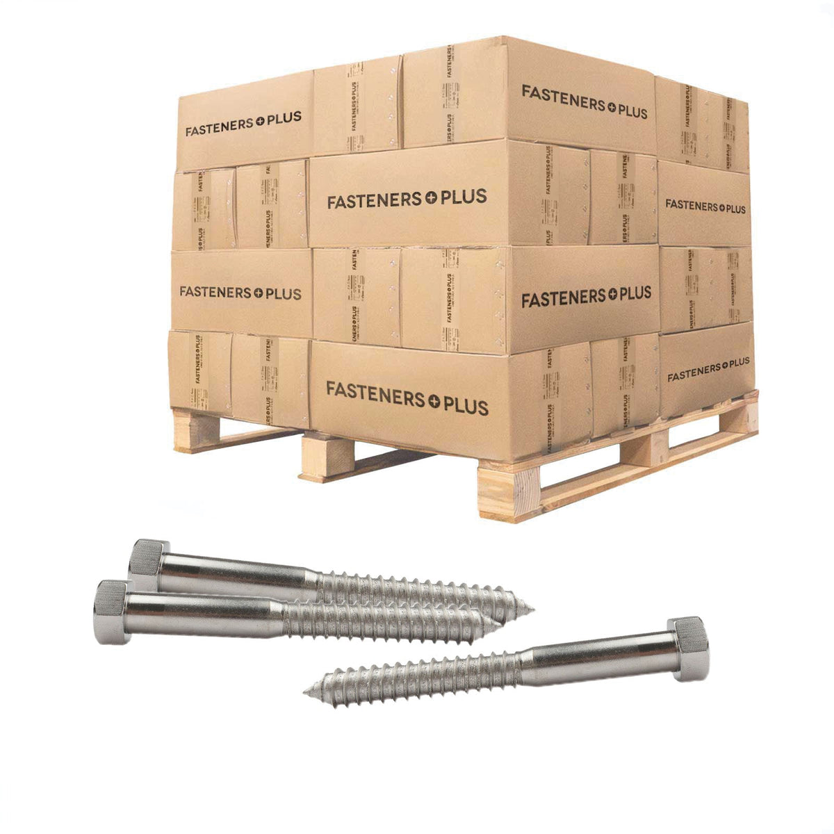 Conquest 3/4" x 6 1/2" Lag Bolt for Wood, Hex Head - 18-8 Stainless Steel, Qty. 1,080 - Pallet