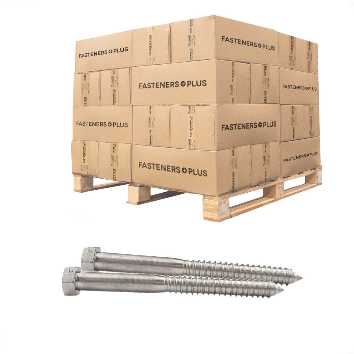 Conquest 3/4" x 8" Lag Bolt for Wood, Hex Head - 18-8 Stainless Steel, Qty. 900 - Pallet