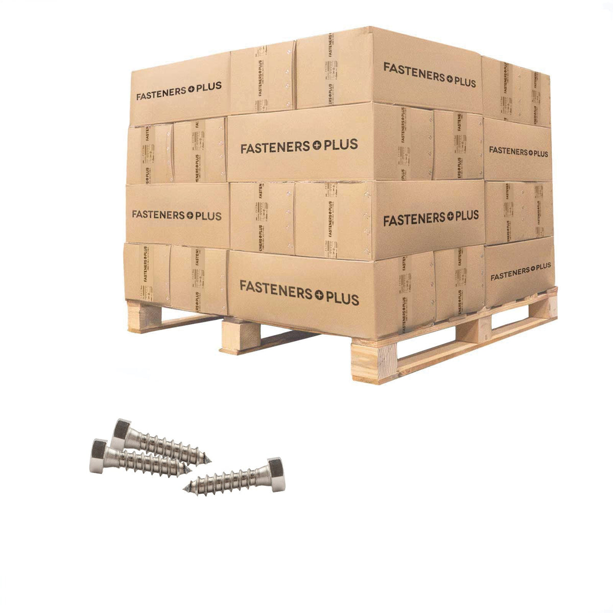 Conquest 3/8" x 1-1/2" Lag Bolt for Wood, Hex Head - 18-8 Stainless Steel, Qty. 27,000 - Pallet
