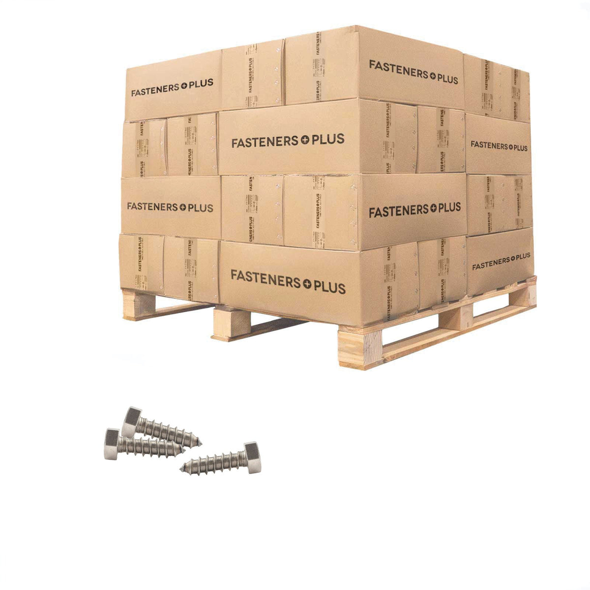 Conquest 3/8" x 1-1/4" Lag Bolt for Wood, Hex Head - 18-8 Stainless Steel, Qty. 31,500 - Pallet