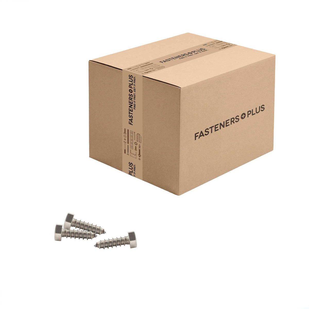 Conquest 3/8" x 1-1/4" Lag Bolt for Wood, Hex Head - 18-8 Stainless Steel, Qty. 700 - Carton