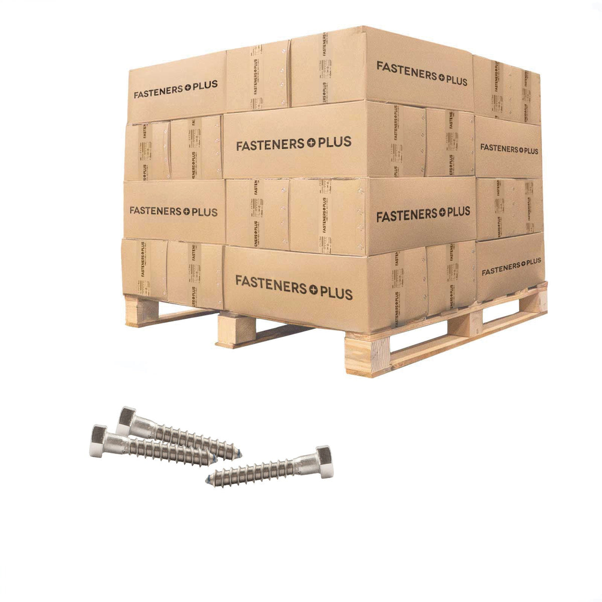 Conquest 3/8" x 2" Lag Bolt for Wood, Hex Head - 18-8 Stainless Steel, Qty. 22,500 - Pallet