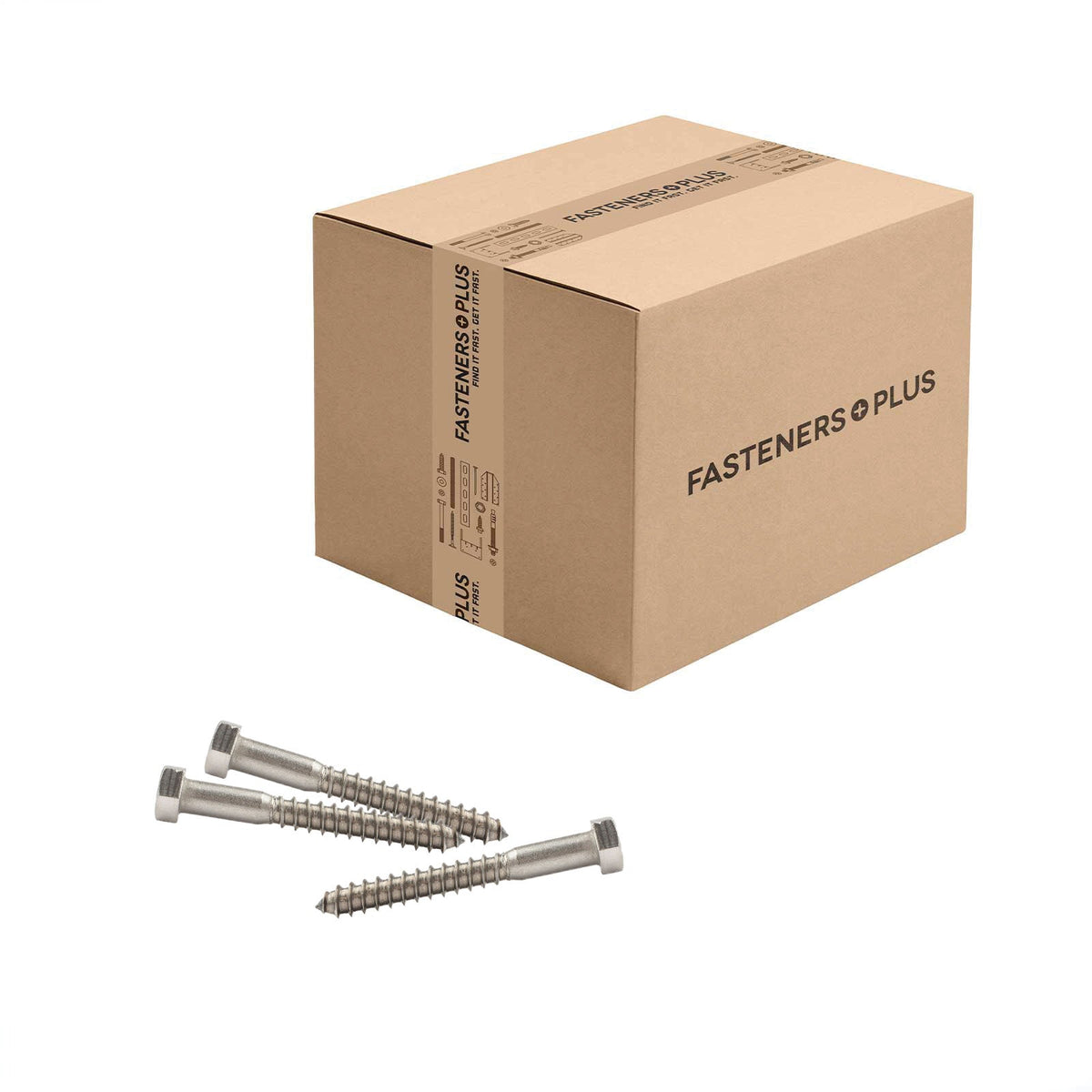 Conquest 3/8" x 3" Lag Bolt for Wood, Hex Head - 18-8 Stainless Steel, Qty. 300 - Carton